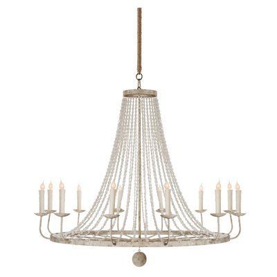 Popular Aidan Gray 12 – Light Candle Style Wagon Wheel Chandelier Throughout Stone Gray And Nickel Chandeliers (View 9 of 10)