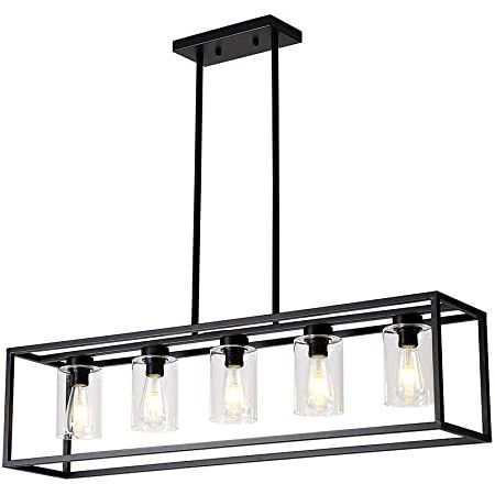 Popular Black Finish Modern Chandeliers Within Amazon: Xilicon Dining Room Lighting Fixture Hanging (View 3 of 10)