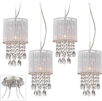 Popular Polished Nickel And Crystal Modern Pendant Lights For Silver Line Brushed Nickel Mini Swag Pendant Chandelier (View 10 of 10)