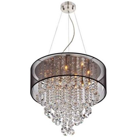 Possini Euro Bretton 22"w Brushed Nickel Crystal Regarding Well Liked Brushed Nickel Crystal Pendant Lights (View 2 of 10)