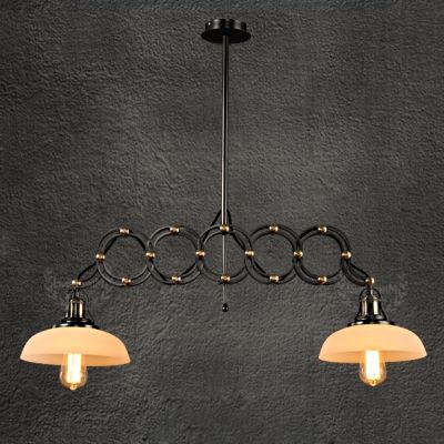 Preferred Antique Black Gold Jade 2 Light Led Pendant With Dome Intended For Dark Bronze And Mosaic Gold Pendant Lights (View 1 of 10)