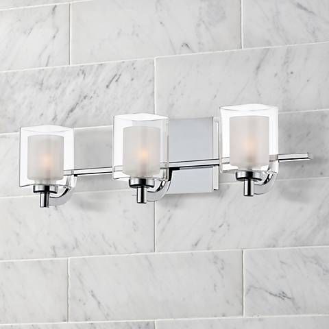Preferred Quoizel Kolt Led 21" Wide Chrome And Glass Bathroom Light With Glass And Chrome Modern Chandeliers (View 9 of 10)