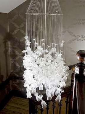 Preferred The Art Of Up Cycling: Wine Glass Chandeliers  Funky Cool Pertaining To Art Glass Chandeliers (Photo 10 of 10)