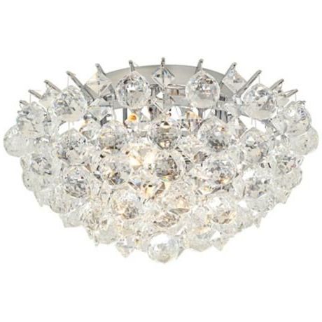 Recent Chrome And Crystal Pendant Lights With Essa 15 3/4" Wide Chrome – Crystal Ceiling Light – #6d (View 3 of 10)