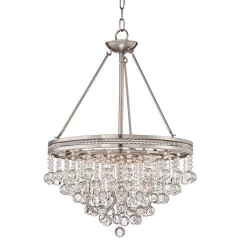 Satin Nickel Crystal Chandeliers In Famous Regina Brushed Nickel 19" Wide Crystal Chandelier – #3h (View 8 of 10)