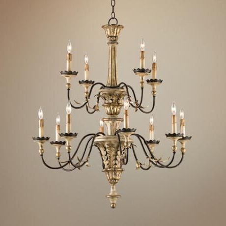Silver Leaf Chandeliers Pertaining To Famous Currey And Company Adara 33" Wide Gold Leaf Chandelier – # (View 3 of 10)