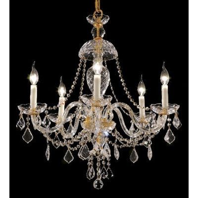 Soft Gold Crystal Chandeliers Inside Widely Used Alexandria 5 Light Chandelier Finish / Crystal Color (View 8 of 10)