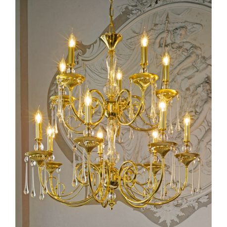 Soft Gold Crystal Chandeliers Within 2019 Palladio Crystal Chandelier Gold – Kolarz Lighting (View 2 of 10)