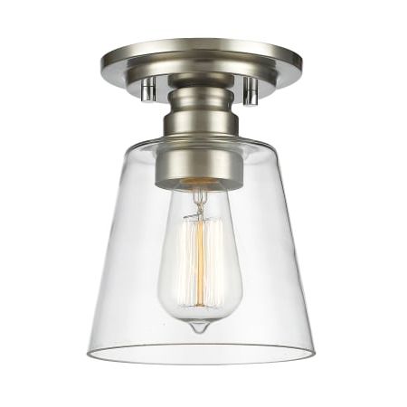 Trendy Brushed Nickel Pendant Lights Within Z Lite 428f1 Bn Brushed Nickel Annora 1 Light Flush Mount (View 1 of 10)