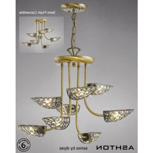 Well Known Antique Brass Crystal Chandeliers Intended For Diyas Il20702 Ashton Large 8 Light Chandelier In Antique (View 1 of 10)