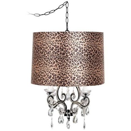 Well Known Black Shade Chandeliers For Leila Black Designer Leopard Shade Swag Chandelier (Photo 4 of 10)