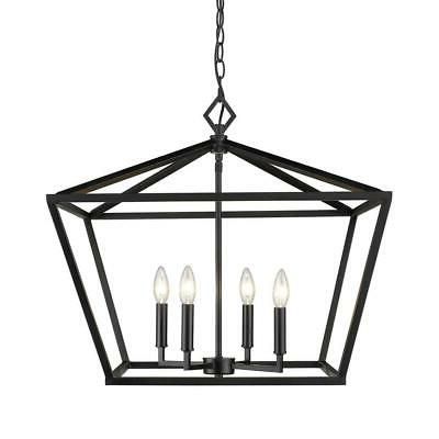 Well Known Matte Black Chandeliers Within 4 Light 23 In. Wide Matte Black Taper Candle Pendant (Photo 6 of 10)