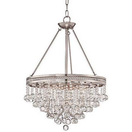 Featured Photo of 10 Collection of Brushed Nickel Metal and Wood Modern Chandeliers