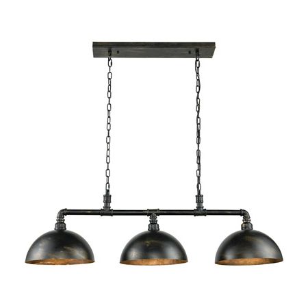 Well Liked Elk Lighting 18256/3 3 Light Island Light In Black And With Regard To Brass And Black Led Island Pendant (View 5 of 10)