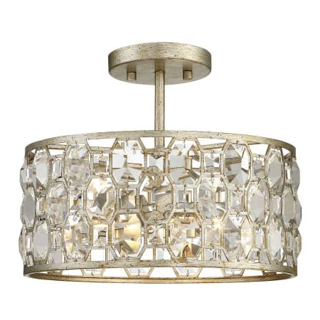 Winter Gold Chandeliers With Widely Used Bellevue Sh60033sg Silver Gold 2 Light 13" Wide Semi Flush (View 1 of 10)