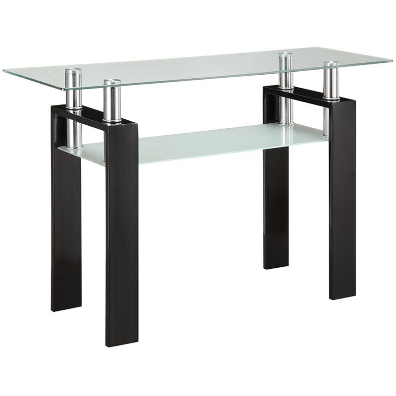 1 Shelf Console Tables Pertaining To Newest Coaster 1 Shelf Glass Top Console Table In Black –  (View 3 of 10)