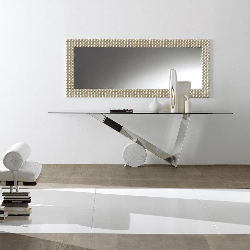 10 Glass Minimalist Console Tables For Modern Entryway Within Famous Mirrored And Chrome Modern Console Tables (View 7 of 10)