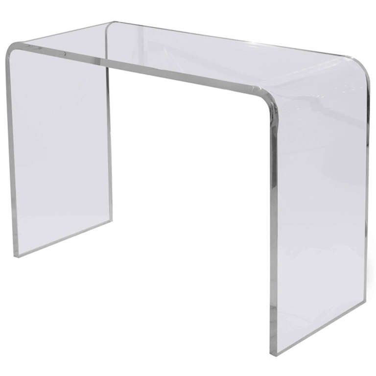 1970's Waterfall Lucite Console Table At 1stdibs With Regard To Well Liked Acrylic Modern Console Tables (View 10 of 10)