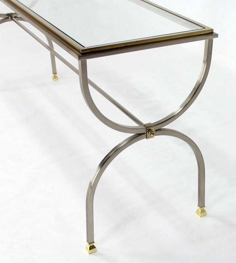 2019 Chrome And Glass Modern Console Tables Throughout Chrome, Glass, And Brass U Shape Console Or Sofa Table (View 10 of 10)