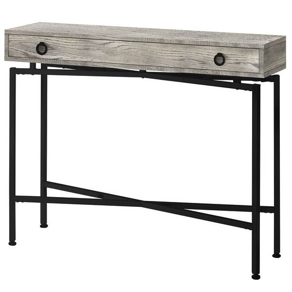 2019 Gray Driftwood Storage Console Tables With Offex 42"l Contemporary Grey Reclaimed Wood Look Accent (View 9 of 10)