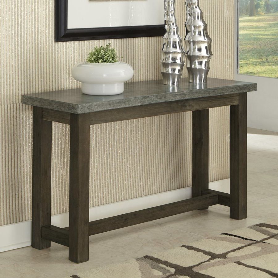 2019 Shop Home Styles Concrete Brown/gray Acacia Rectangular For Brown Console Tables (View 1 of 10)