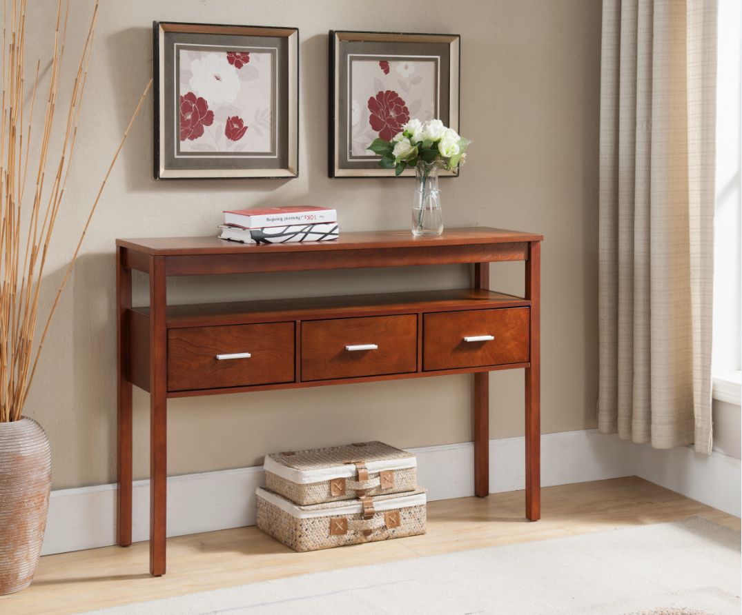2020 Black Wood Storage Console Tables For Oliver Walnut Wood Contemporary Occasional Entryway (View 5 of 10)