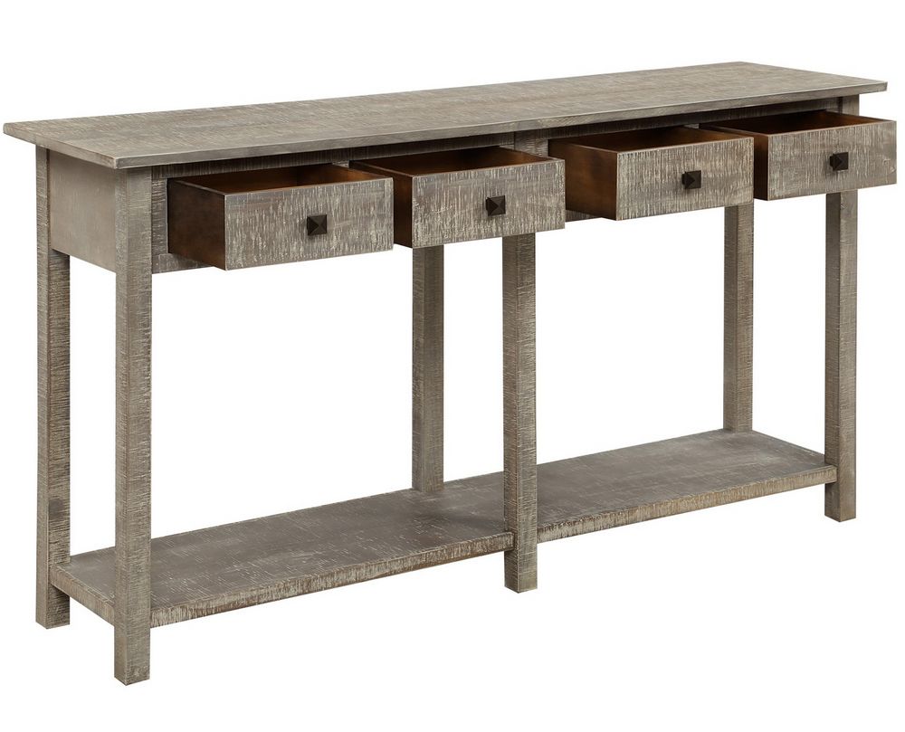 2020 Dove Grey Wash Wood 4 Drawer Console Tablecliocasa With Gray Wash Console Tables (View 3 of 10)