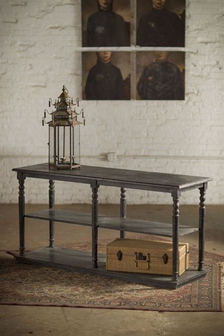 3 Tier Console Table In Ebony Black Finish (View 9 of 10)
