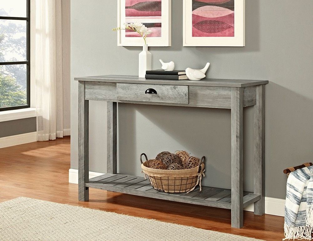 48" Country Style Entry Console Table In Gray Wash Intended For Favorite Gray Wash Console Tables (View 1 of 10)