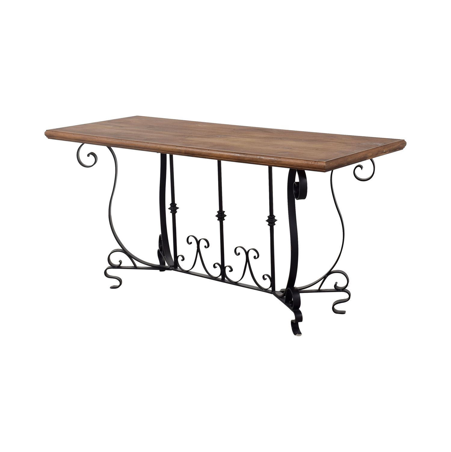 [%90% Off – Black Iron Scroll Base And Rustic Wood Console Inside Famous Black Metal Console Tables|black Metal Console Tables Within Preferred 90% Off – Black Iron Scroll Base And Rustic Wood Console|most Recent Black Metal Console Tables Inside 90% Off – Black Iron Scroll Base And Rustic Wood Console|latest 90% Off – Black Iron Scroll Base And Rustic Wood Console For Black Metal Console Tables%] (View 8 of 10)
