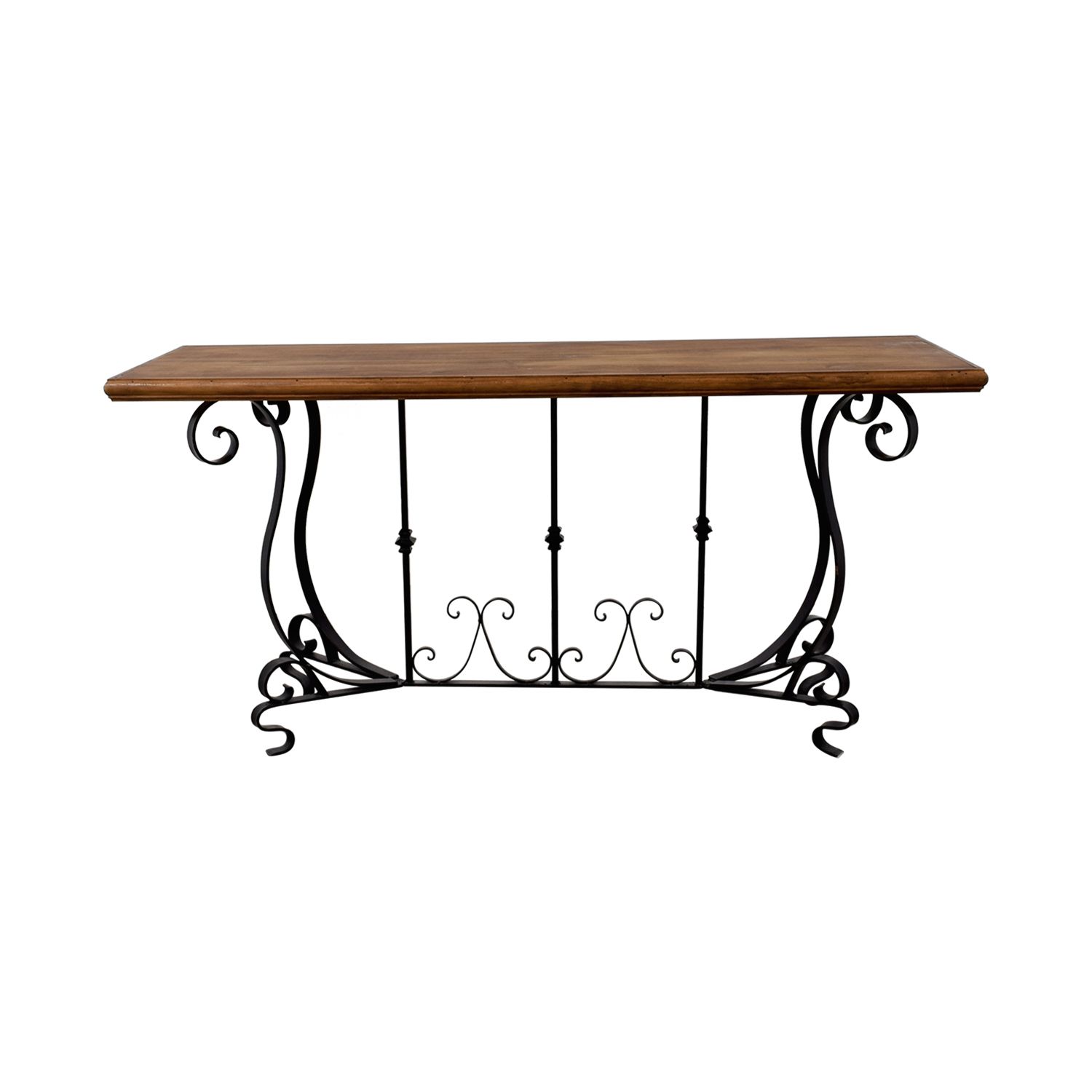 [%90% Off – Black Iron Scroll Base And Rustic Wood Console Throughout Popular Black Metal Console Tables|black Metal Console Tables Pertaining To Most Popular 90% Off – Black Iron Scroll Base And Rustic Wood Console|famous Black Metal Console Tables Throughout 90% Off – Black Iron Scroll Base And Rustic Wood Console|famous 90% Off – Black Iron Scroll Base And Rustic Wood Console Intended For Black Metal Console Tables%] (View 5 of 10)