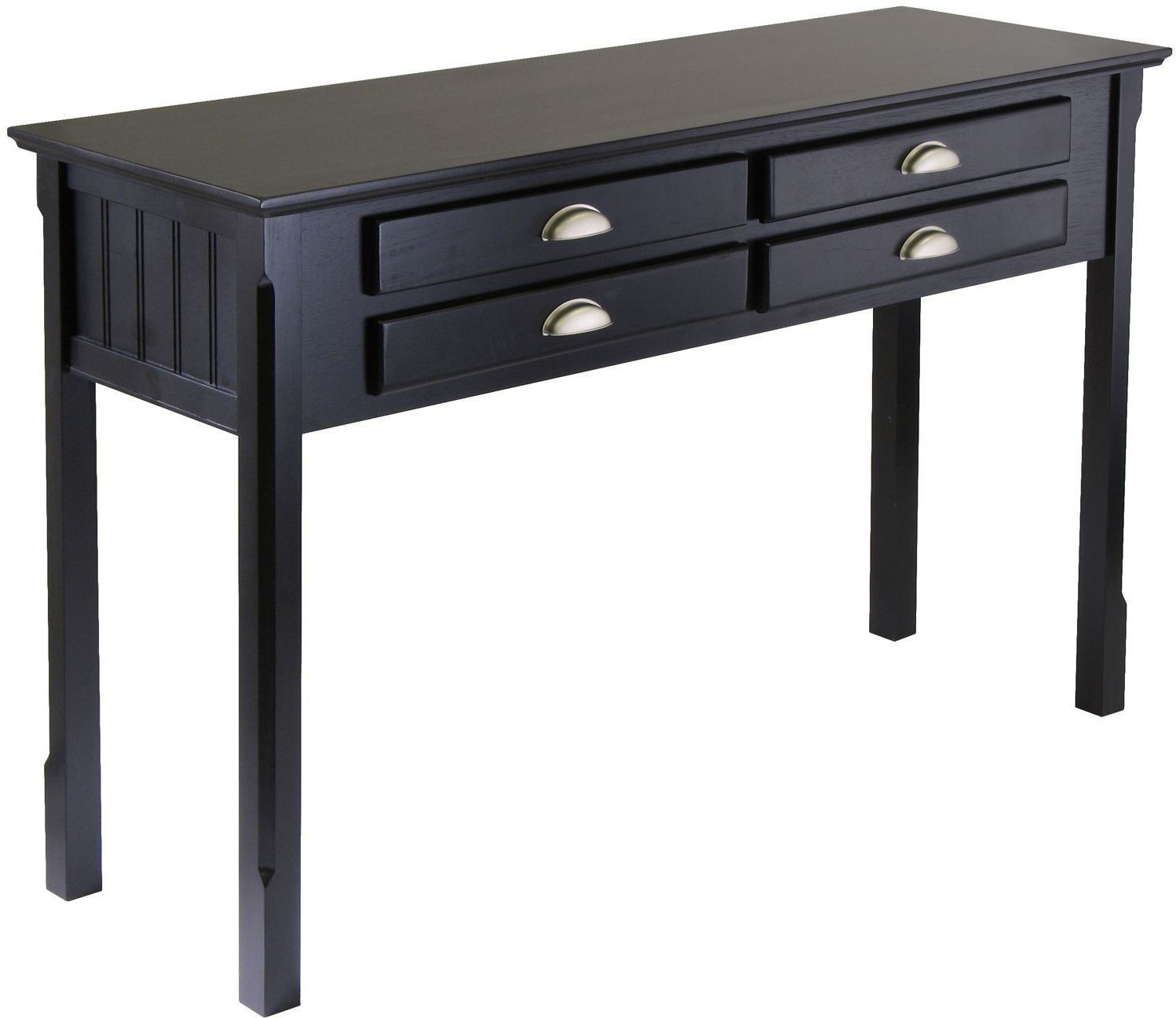 Aged Black Console Tables Pertaining To Fashionable Timber Black Hall/console Table From Winsomewood (View 4 of 10)