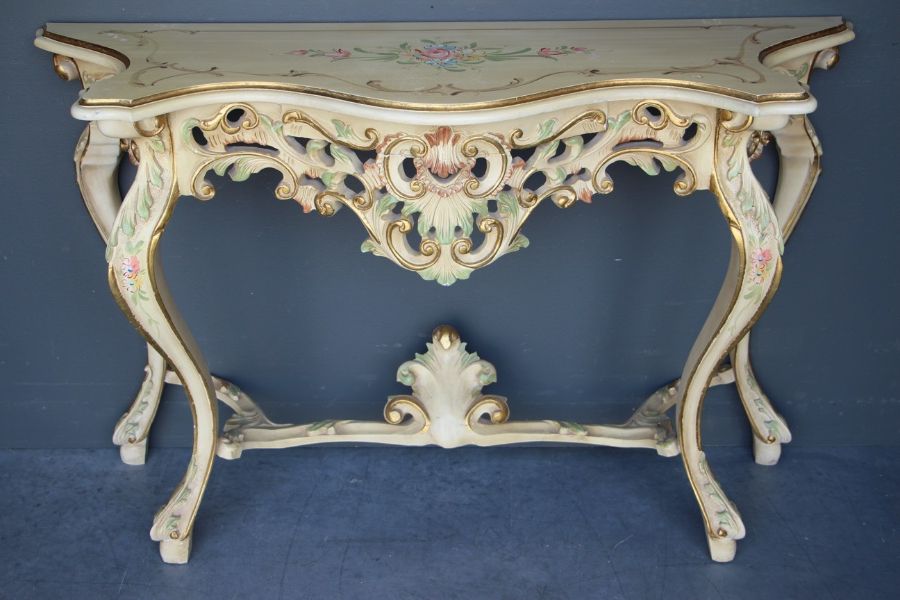 Antique Blue Gold Console Tables Regarding Latest Buy Ornate Carved Rococo Console Table 1970 From Antiques (View 10 of 10)