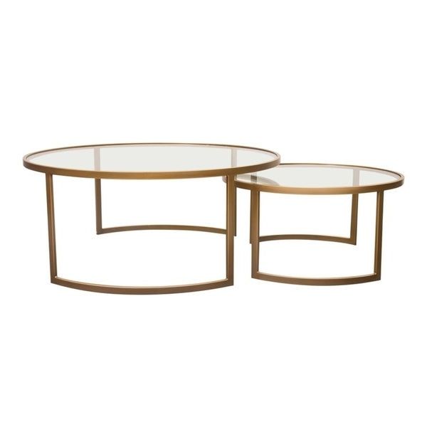 Antique Gold Nesting Console Tables In Most Current Shop Diamond Sofa Lane Brushed Gold Frame 2 Piece Round (View 5 of 10)