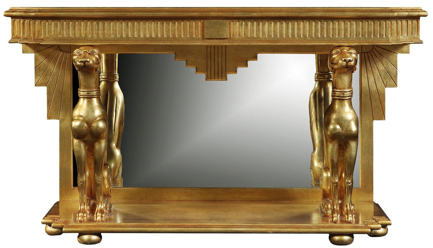 Antiqued Gold Rectangular Console Tables With Well Known Gold Leaf Console Table – Antique Finish, Console / Hall (View 8 of 10)