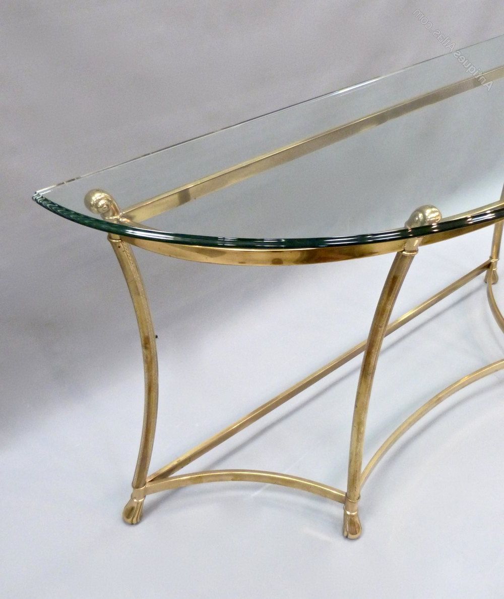 Antiques Atlas – Italian Glass And Brass Demi Lune Console Pertaining To Most Recently Released Antique Brass Round Console Tables (View 3 of 10)