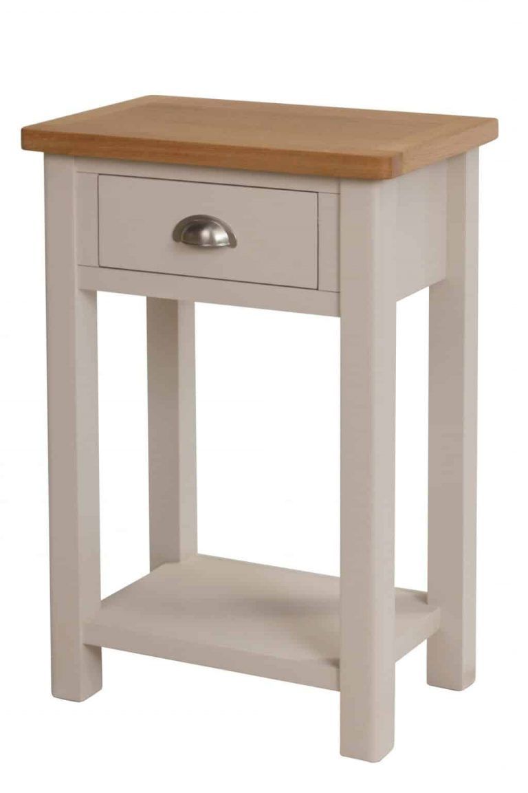 Best And Newest Bradford Stone Painted Oak Small Console Table – Msl Furniture Throughout Honey Oak And Marble Console Tables (View 2 of 10)