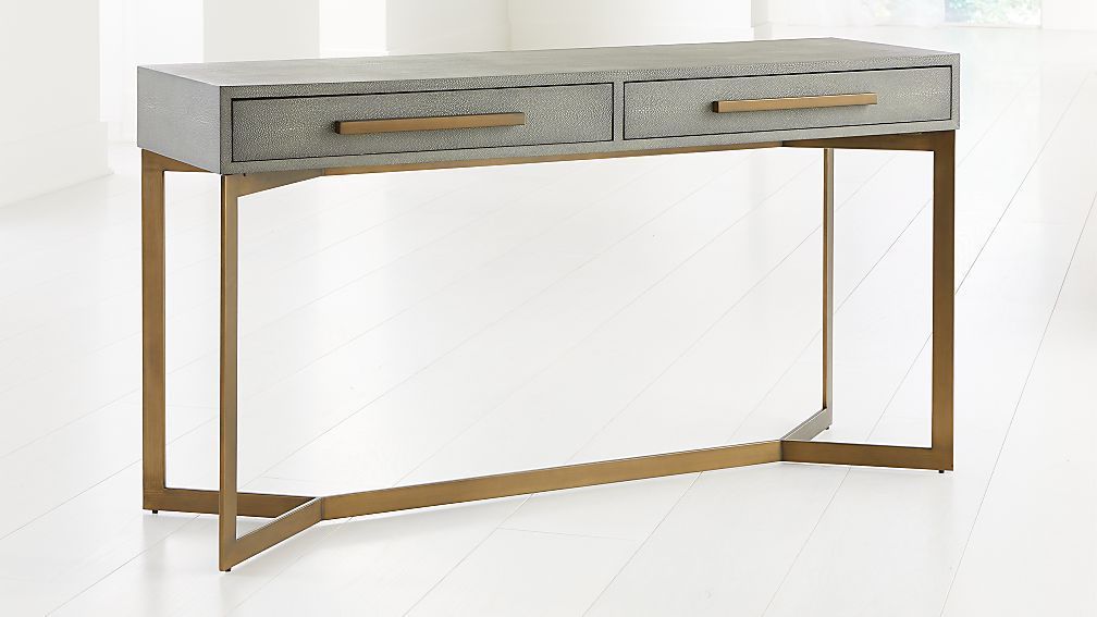 Best And Newest Faux Shagreen Leather Console Table (View 1 of 10)