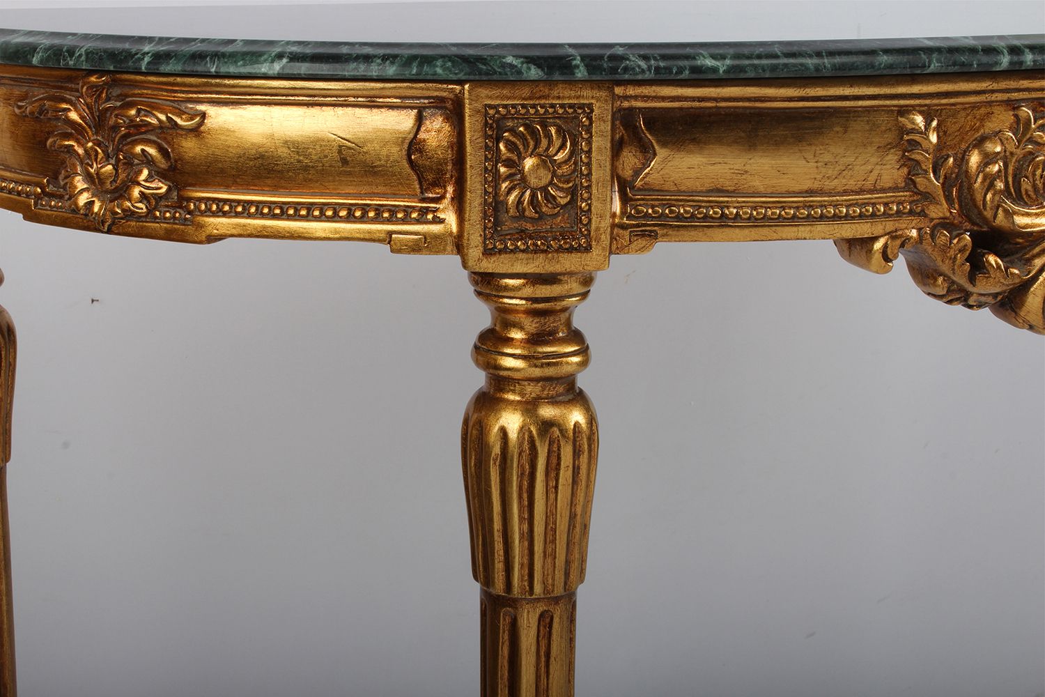 Best And Newest Gold Leaf Antique Slim Four Legs Marble Top Console Table Intended For Antique Blue Wood And Gold Console Tables (View 10 of 10)
