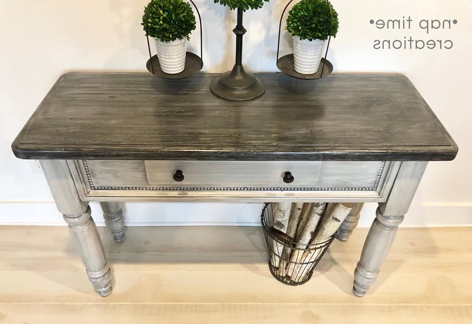 Black And White Console Tables Throughout Latest Console Table In Seagull Gray W/ Custom Glazing (View 5 of 10)