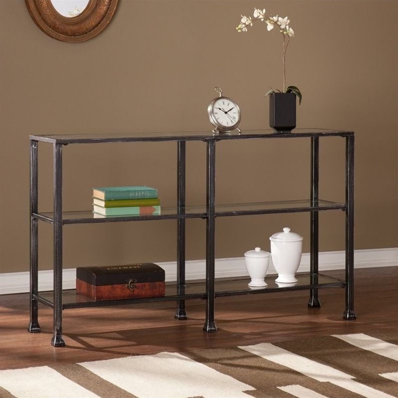 Black Console Tables Inside Latest Southern Enterprises Metal Glass 3 Tier Console Table In (View 5 of 10)