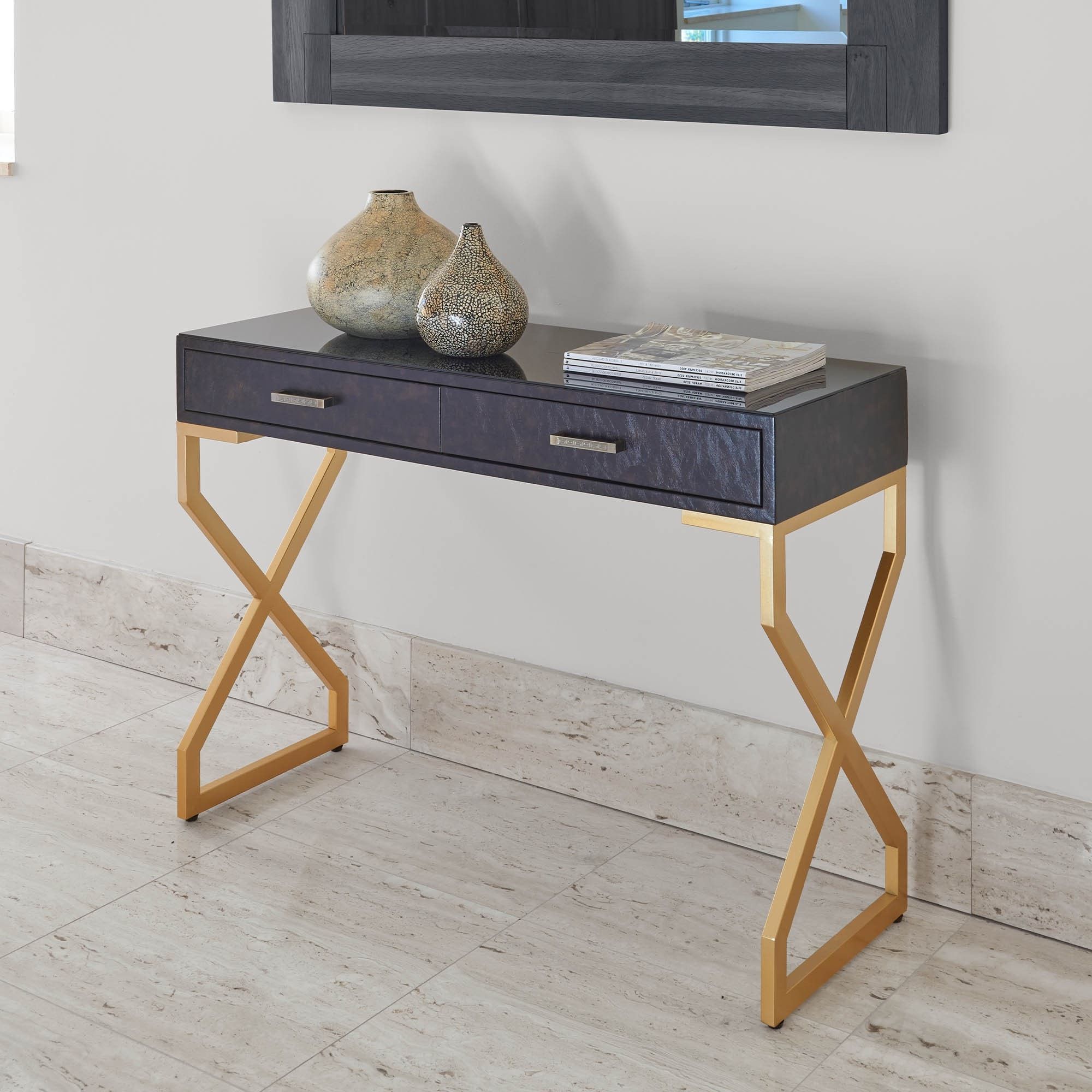 Black & Gold Console Table (View 4 of 10)