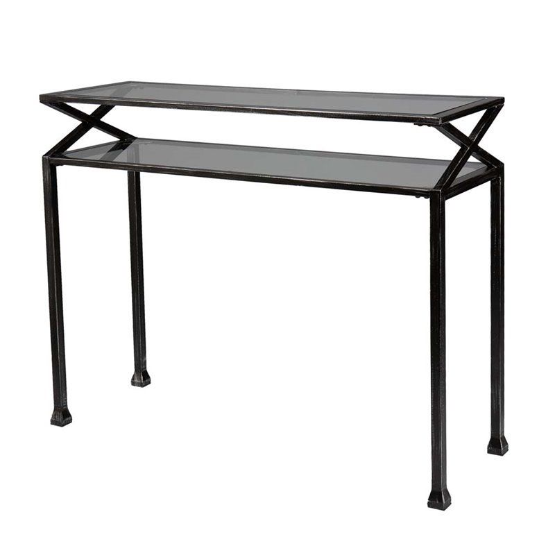 Black Metal Console Tables In Most Up To Date Southern Enterprises Metal Glass Top Console Table In (View 1 of 10)