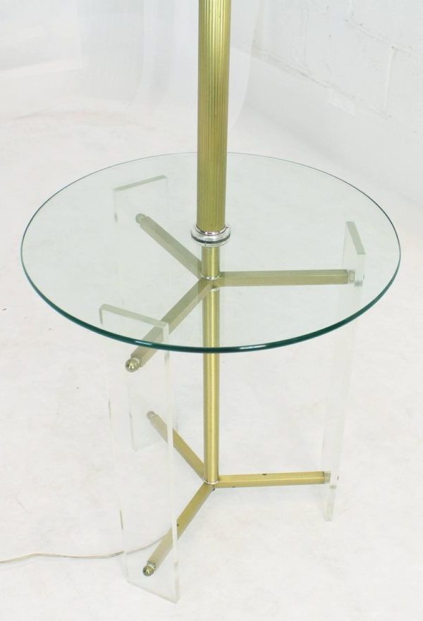 Brass And Lucite Tripod Leg Floor Lamp Glass Side Table For Most Recent Console Tables With Tripod Legs (View 8 of 10)
