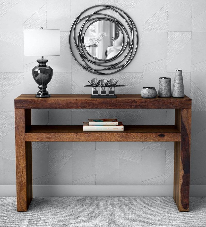 Buy Acropolis Solid Wood Console Table In Provincial Teak Regarding Most Up To Date Wood Console Tables (View 10 of 10)