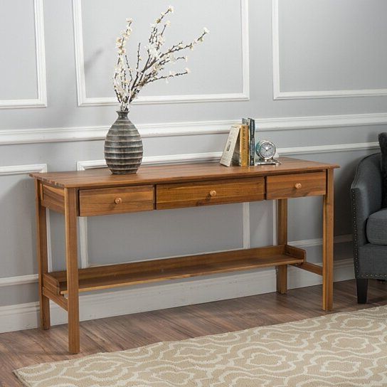 Buy Oswald 3 Drawer Wood Console Tablegdfstudio On Dot Inside Latest 3 Piece Shelf Console Tables (View 5 of 10)