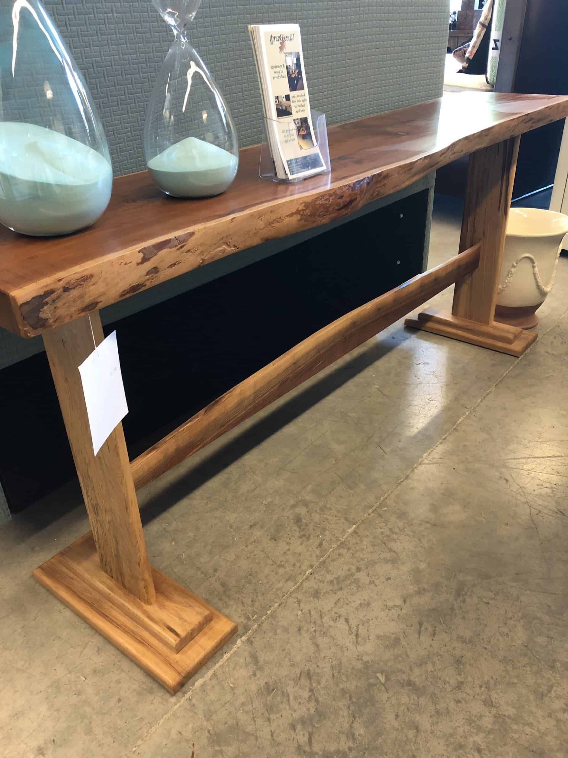 Cherry Live Edge Console Table – Holder Mattress Regarding Most Recent Light Natural Drum Console Tables (View 4 of 10)