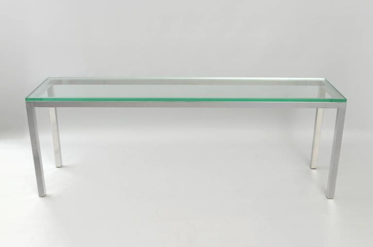 Chrome And Glass Modern Console Tables For Well Liked Vintage Chrome And Glass Console Sofa Hall Table Long (View 9 of 10)