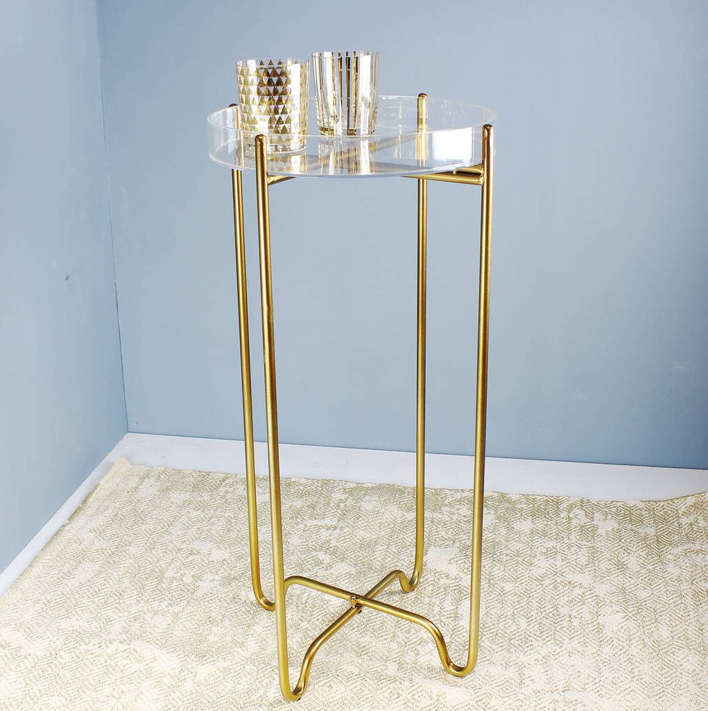 Clear Acrylic And Gold Side Tablemarquis & Dawe In Well Known Gold And Clear Acrylic Console Tables (View 9 of 10)