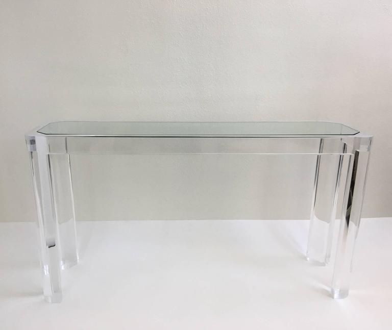 Clear Acrylic Console Tables Inside Famous Acrylic And Glass Console Tableles Prismatiques At 1stdibs (View 9 of 10)